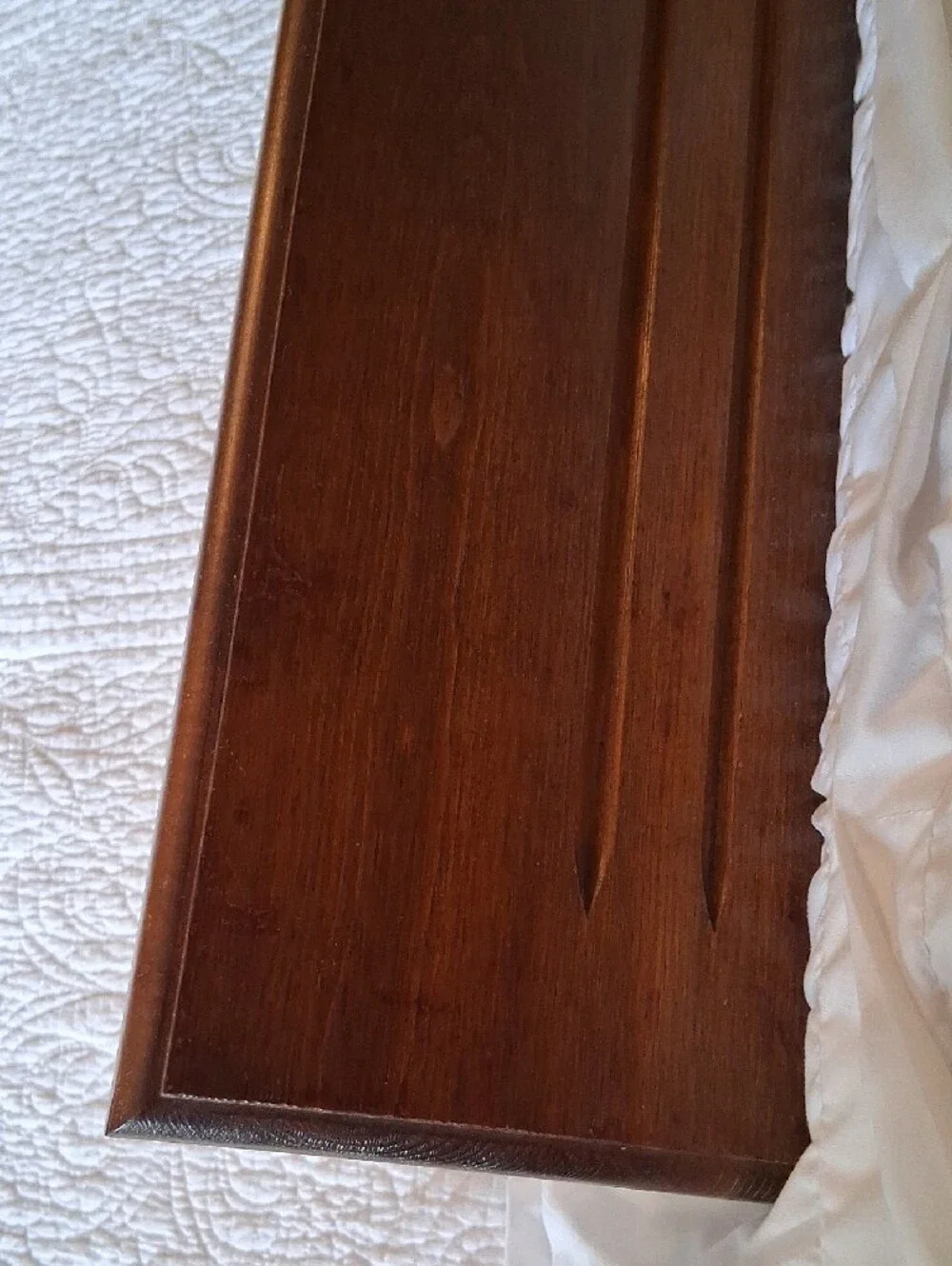 Wood Wall Shelf with Brass Bracket Hooks - Dark Brown